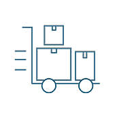 Icon of a cart with stacked boxes