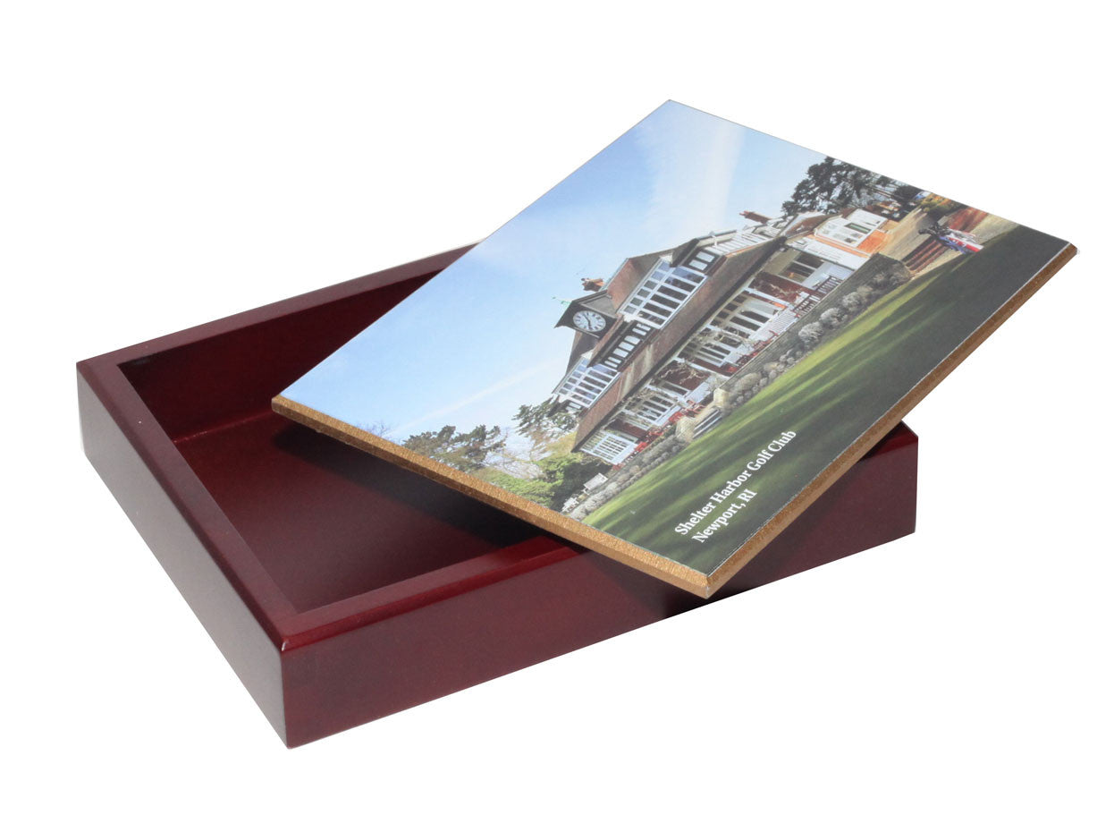 Mahogany Desk Box with Full-Color Cover