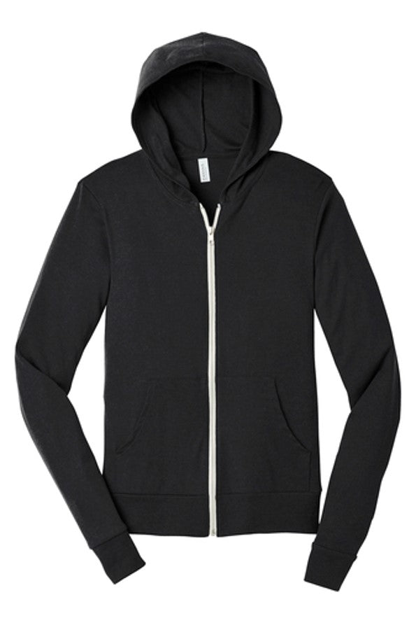 Bella Canvas Unisex Full Zip Lightweight Hoodie Scarborough Tweed