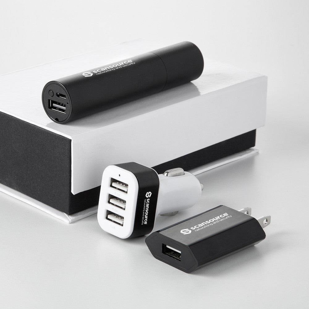 Powerbank, Car Charger, and Wall Charger Gift Set