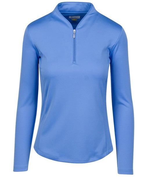 Greg Norman Women's Play Dry Tulip Neck 1/4 Zip Sweater