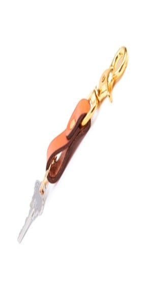 Leather Brass Key Fob
