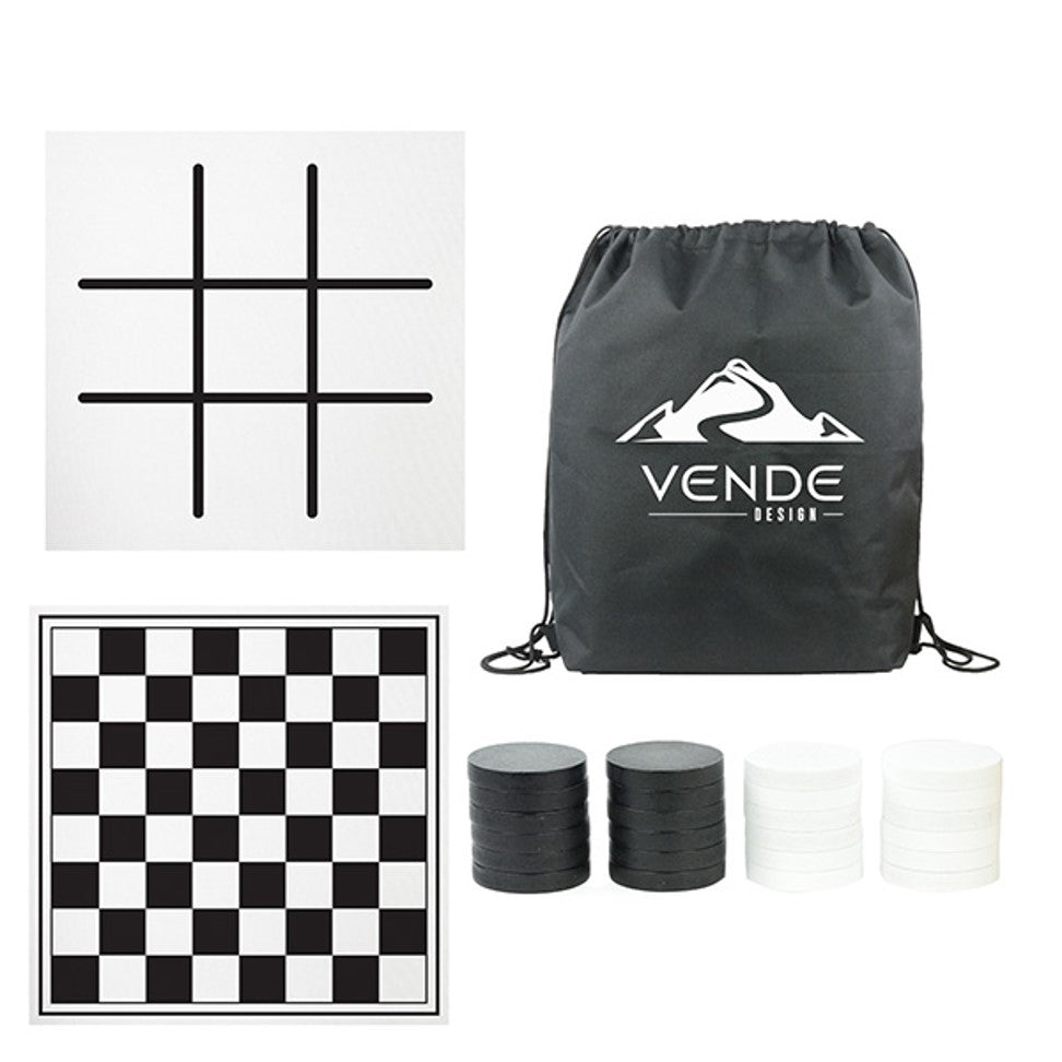Oversized Checkers w/Mat & Carrying Case