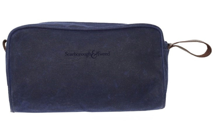Navy Waxed Canvas Dopp Kit