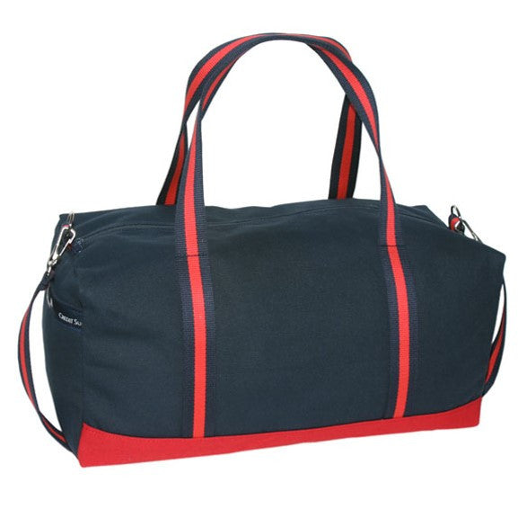 Two-Tone Country Club Duffle with Striped Handles