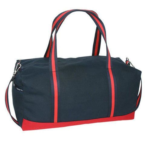 Two-Tone Country Club Duffle with Striped Handles