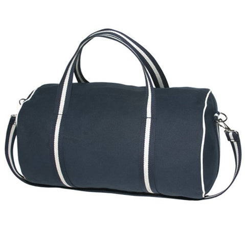 Barrel-Style Country Club Duffle with Striped Handles