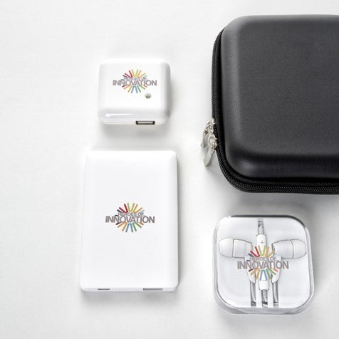 Power Bank, Wall Charger, and Earphone Gift Set