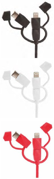 Water-Resistant 3-in-1 Charging Cord