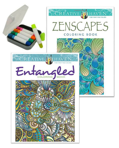 Creative Haven Coloring Books: Zenscapes or Entangled