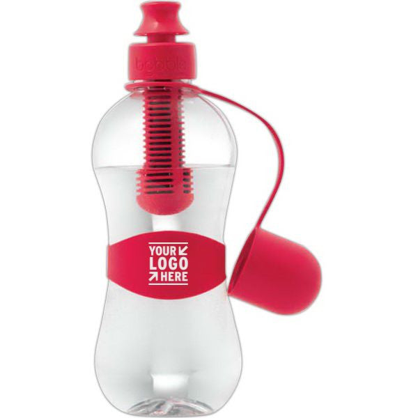 18 Oz Sport Water Bottle Plastic Cooling Gel Hydration Bottle W/ Straw Pink