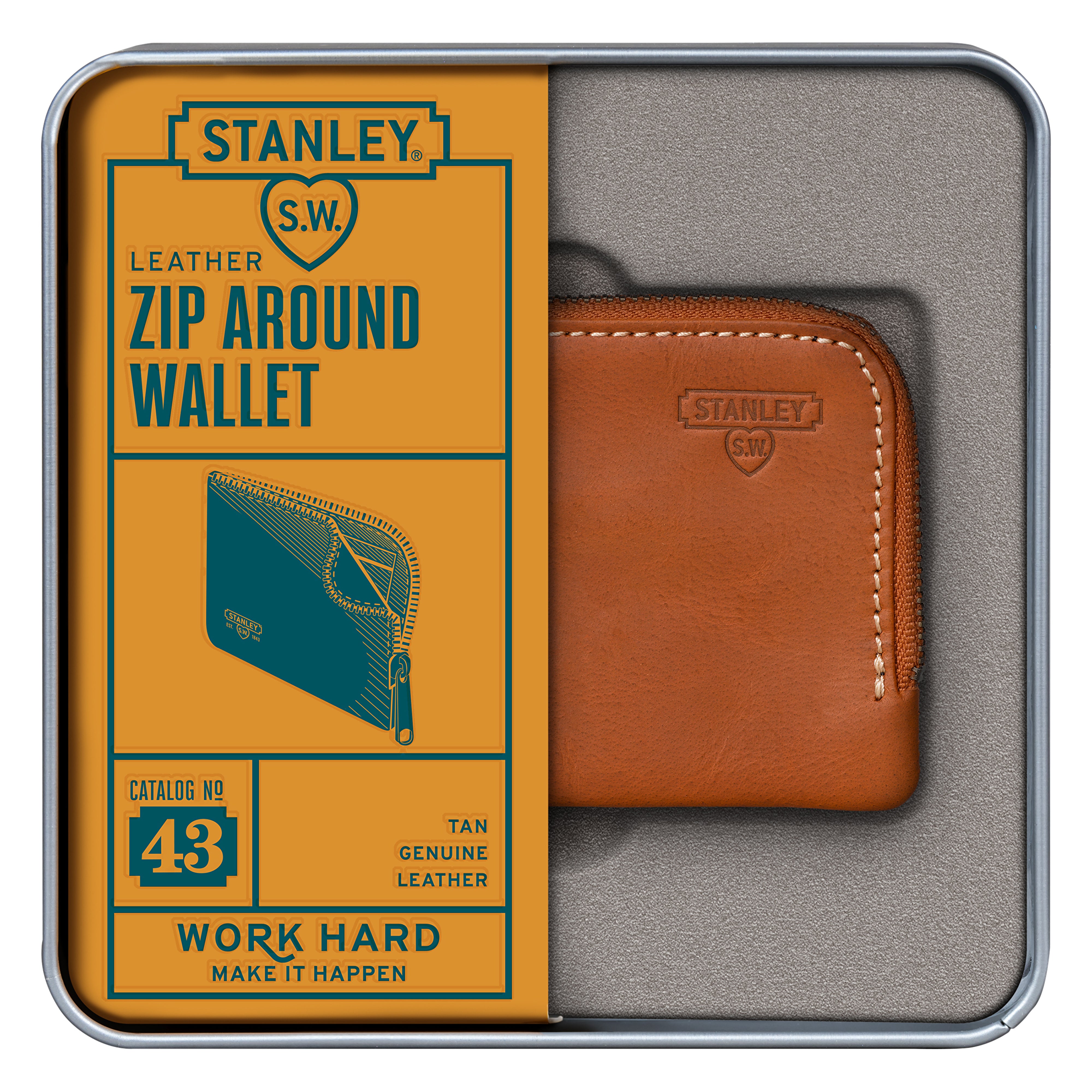 Stanley Tan Leather Zip Around Wallet – scarboroughtweedgifts